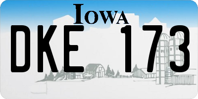 IA license plate DKE173