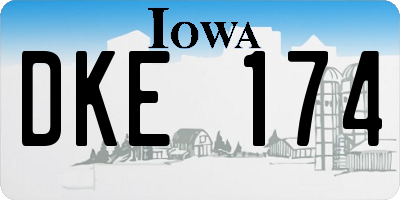 IA license plate DKE174
