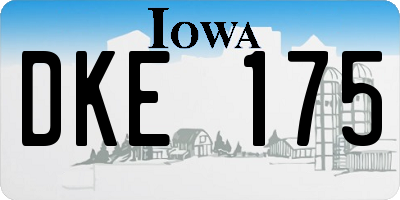 IA license plate DKE175