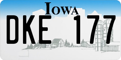 IA license plate DKE177