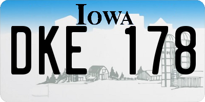 IA license plate DKE178