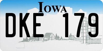 IA license plate DKE179