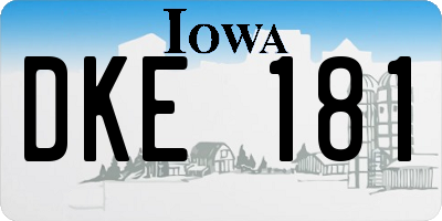 IA license plate DKE181