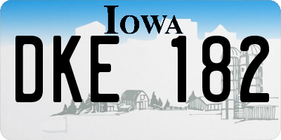 IA license plate DKE182