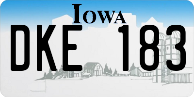 IA license plate DKE183