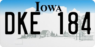 IA license plate DKE184