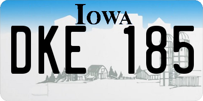 IA license plate DKE185