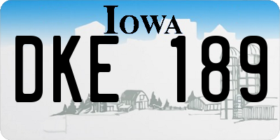 IA license plate DKE189