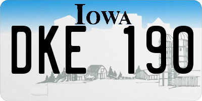 IA license plate DKE190