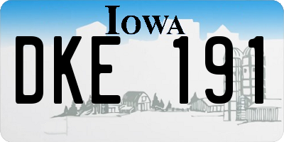 IA license plate DKE191