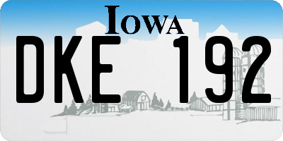 IA license plate DKE192