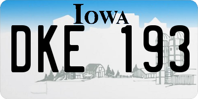 IA license plate DKE193