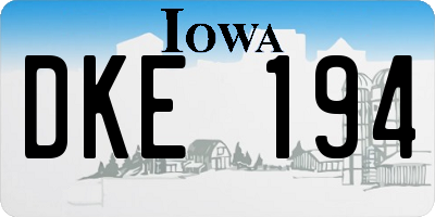 IA license plate DKE194