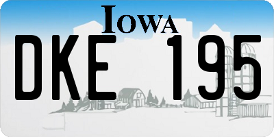IA license plate DKE195