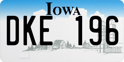 IA license plate DKE196