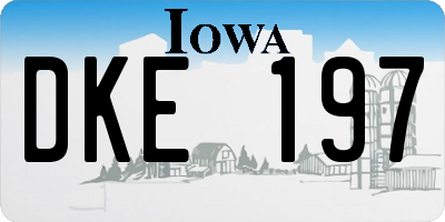 IA license plate DKE197