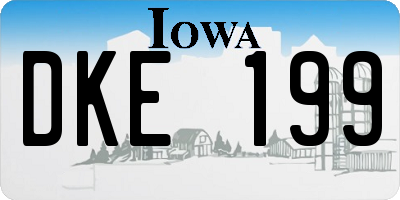 IA license plate DKE199