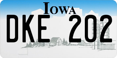 IA license plate DKE202