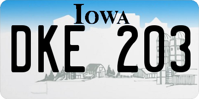 IA license plate DKE203