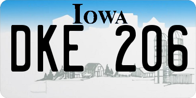 IA license plate DKE206