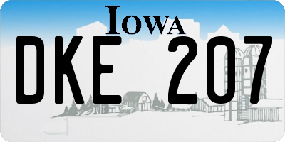 IA license plate DKE207