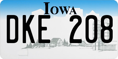 IA license plate DKE208