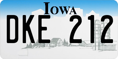 IA license plate DKE212