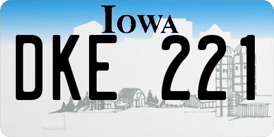 IA license plate DKE221