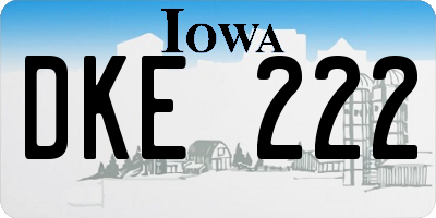 IA license plate DKE222