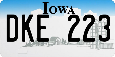 IA license plate DKE223