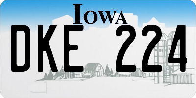 IA license plate DKE224