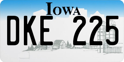 IA license plate DKE225