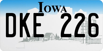 IA license plate DKE226