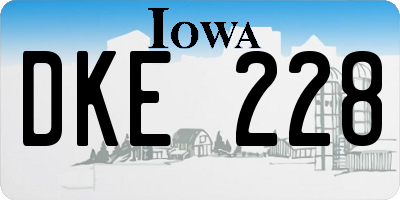 IA license plate DKE228