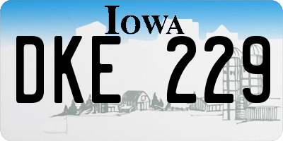 IA license plate DKE229