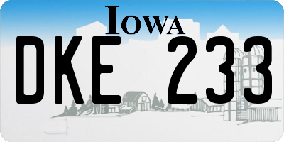 IA license plate DKE233