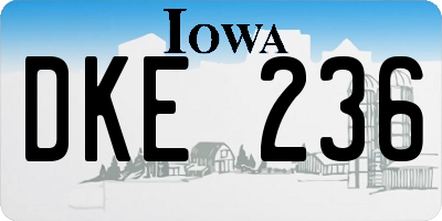 IA license plate DKE236