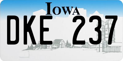 IA license plate DKE237