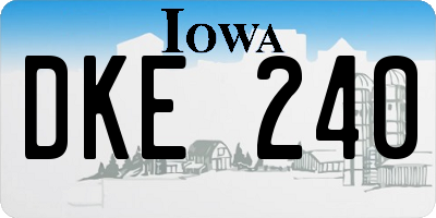 IA license plate DKE240