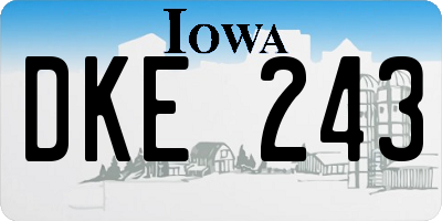 IA license plate DKE243
