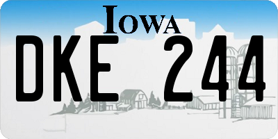 IA license plate DKE244