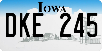 IA license plate DKE245