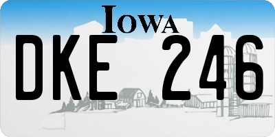IA license plate DKE246