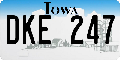 IA license plate DKE247