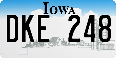 IA license plate DKE248