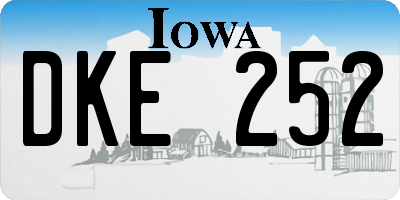 IA license plate DKE252
