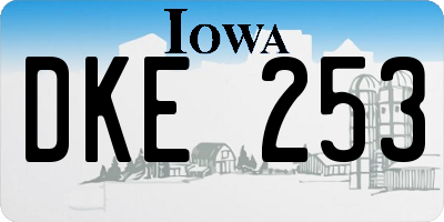 IA license plate DKE253