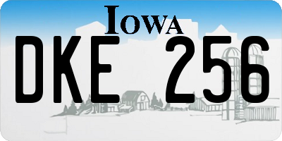 IA license plate DKE256