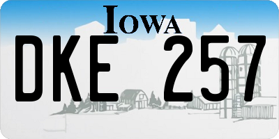 IA license plate DKE257
