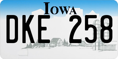 IA license plate DKE258